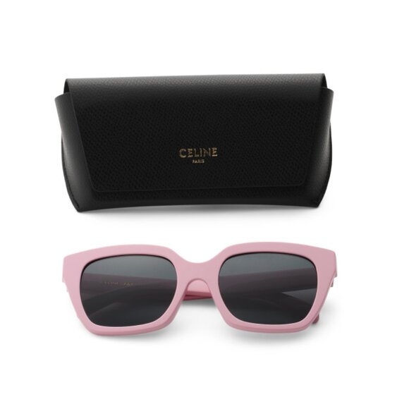 CELINE Pink 56mm Square Sunglasses